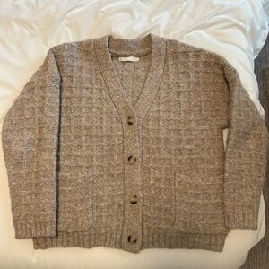 OAK + FORT Beige Textured Cardigan size xs